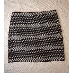 Ann Taylor Loft Women's Size 8 Black & White A-Line Skirt Lined Cotton Stretch